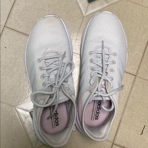 White cloud foam Adidas sneakers